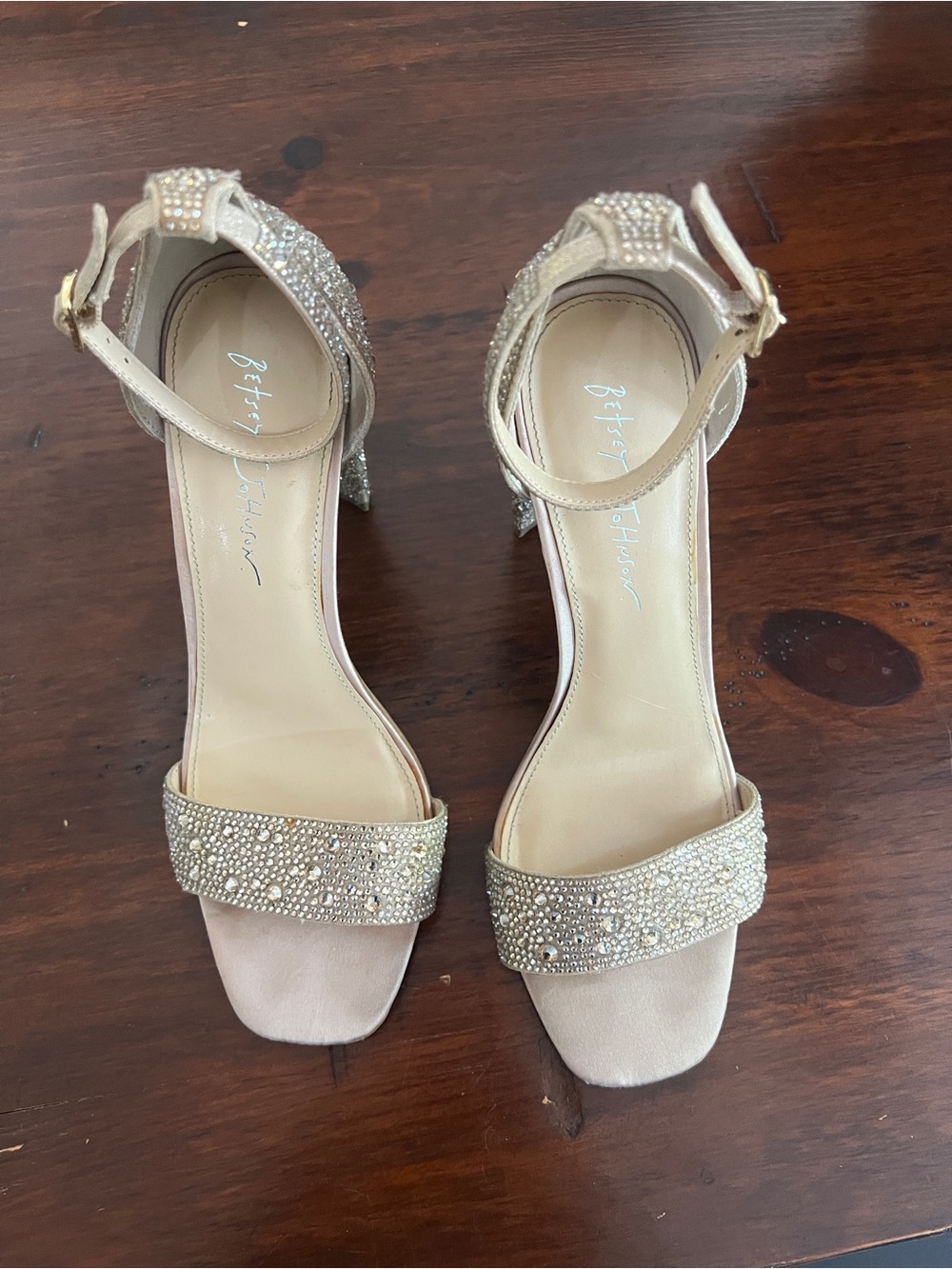 Gold rhinestone 4” heels